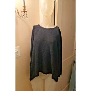 Avalin Made In USA black Knit Sweater Cotton Crew Neck Women One Size